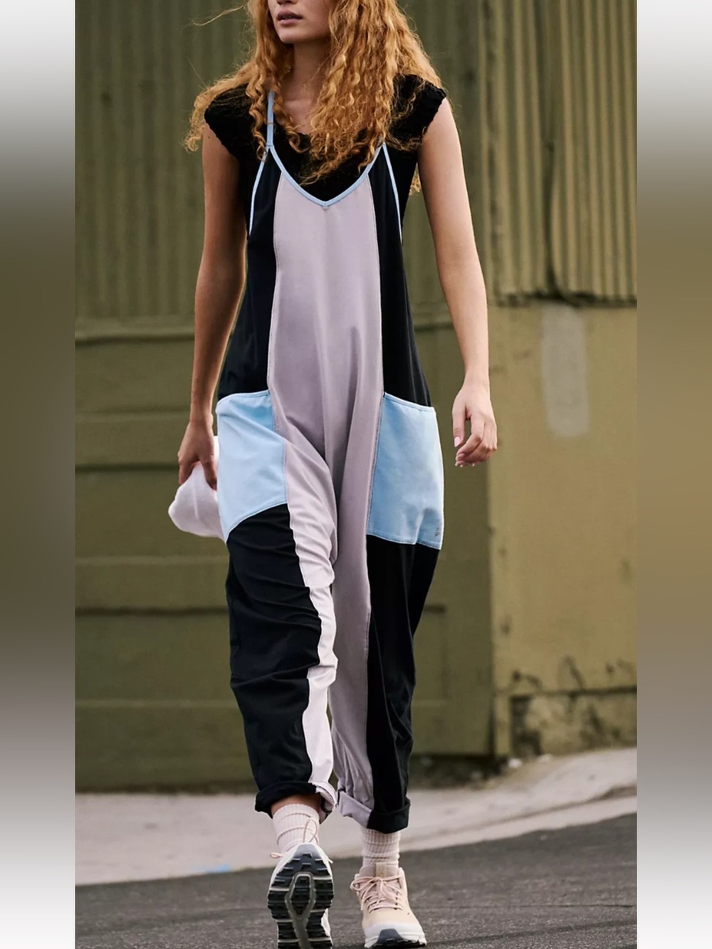 Free People FP Movement Hot Shot Colorblock One-Piece Jumpsuit - Raindrop - NWOT